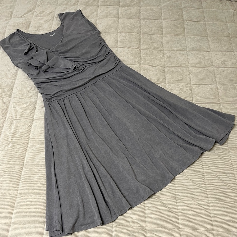 Garnet Hill Gray Dress Sz M